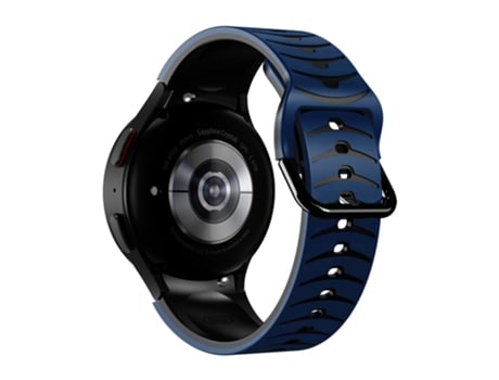 Correa de Silicona línea curva bicolor para Samsung Galaxy Watch 4 40mm/44mm/Watch 4 Classic 42mm/46mm/Watch 5 40mm/44mm - azul oscuro/negro