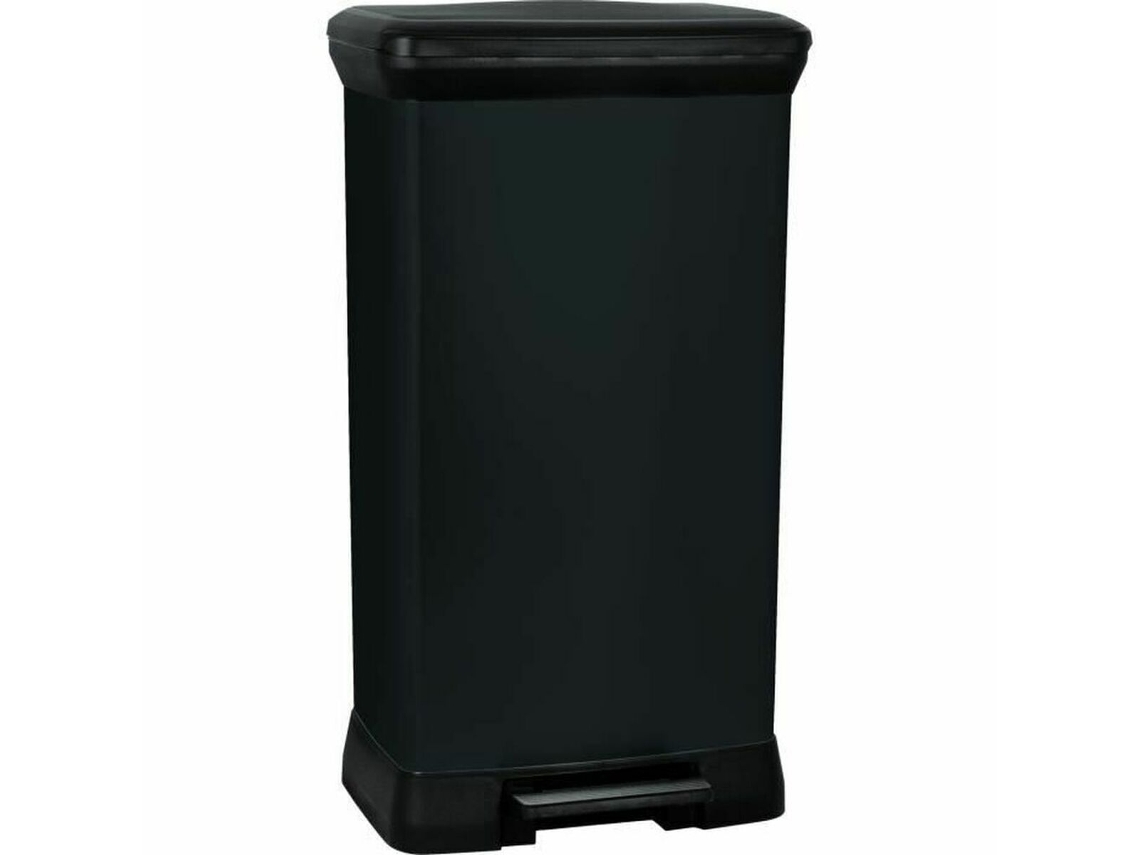 Cubo de basura CURVER Negro 50 L Metal Plástico