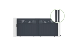 Puerta corredera 3,7m HALTI H.160cm aluminio gris 2 postes 20x20cm H.190cm CASANOOV