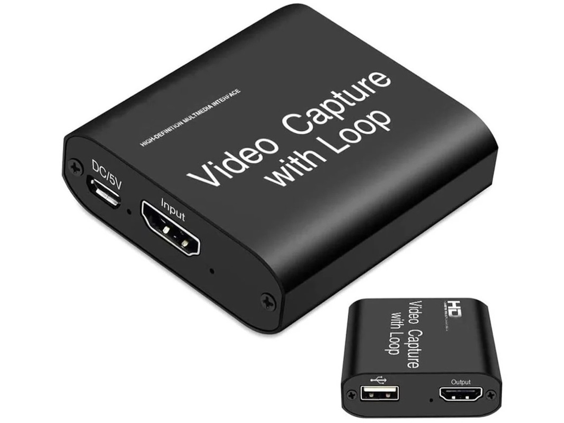 Tarjeta de captura de video HDMI Yizhood con salida de bucle negra