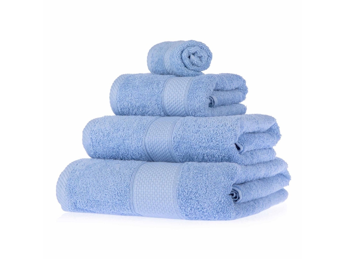 Homescapes Turkish Cotton Light Blue Bath Towels Set