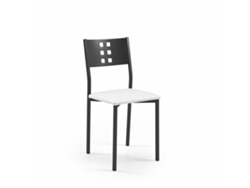 Cadeira de Cozinha Pretazamora 38x86x47cm Couro Sintético Branco FANMUEBLES