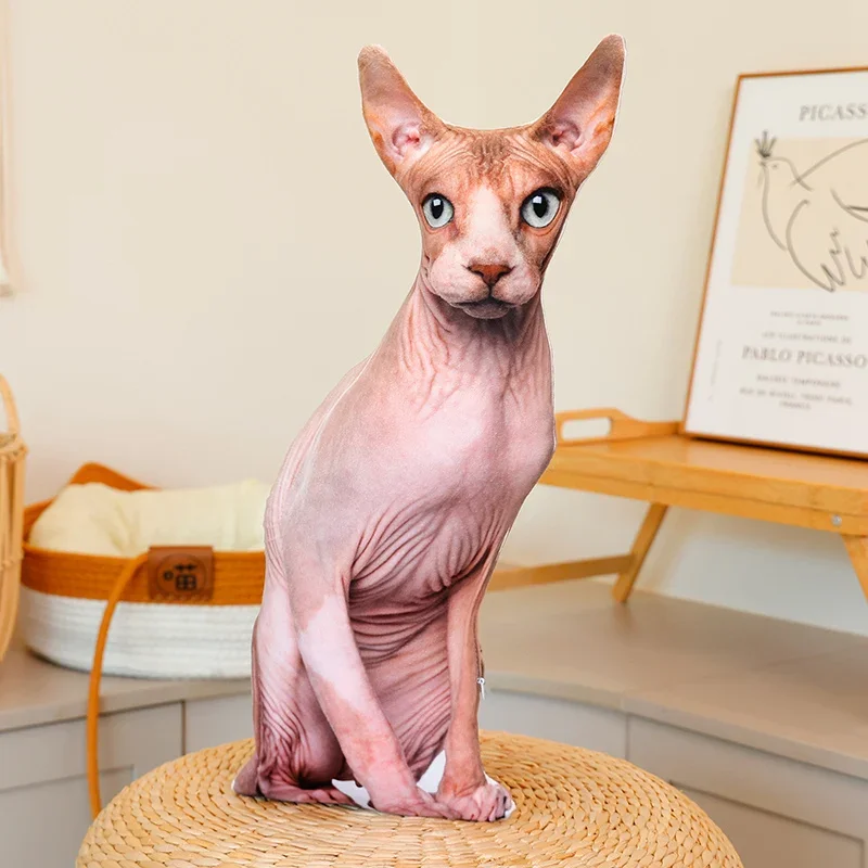Peluche realista 3D para gatos con relleno suave. MDUG (Estilo 9, 48 cm)