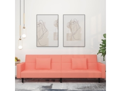 Sofá Cama De 2 Plazas Con Dos Almohadas Terciopelo Rosa