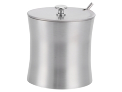 Tarro De Acero Inoxidable Para Especias Con Tapa Y Cuchara Para Condimentos, 375 Ml.