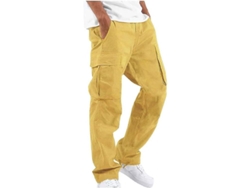 Pantalones Casuales Lisos Para Hombre Con Múltiples Bolsillos Para Ejercicio Al Aire Libre Y Uso Diario Dea