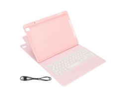 Funda de cuero para tableta con ranura para bolígrafo, teclado y cable para tabletas iOS de 10,2 a 10,5 pulgadas, color oro rosa claro