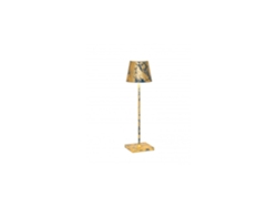 Lámpara de Mesa Poldina Pro LED Air Force Azul Pan de Oro Craquelè recargable y regulable ZAFFERANO