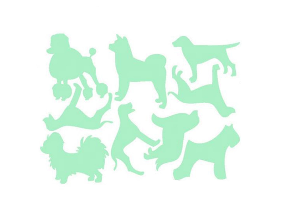 Baok - Adhesivo de pared luminoso para decoración del hogar con estampado de perros, reutilizable para sala de estar y habitación infantil.