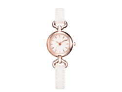 Reloj De Cuarzo Con Correa De Piel Sintética, Estilo Sencillo Y Moderno Para Mujer (blanco)
