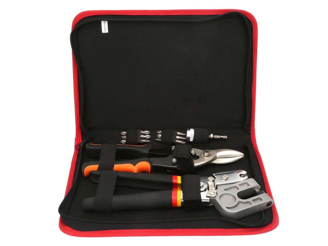 Kit de herramientas manuales con tijeras de aviación y alicates de crimpado (sin marca)