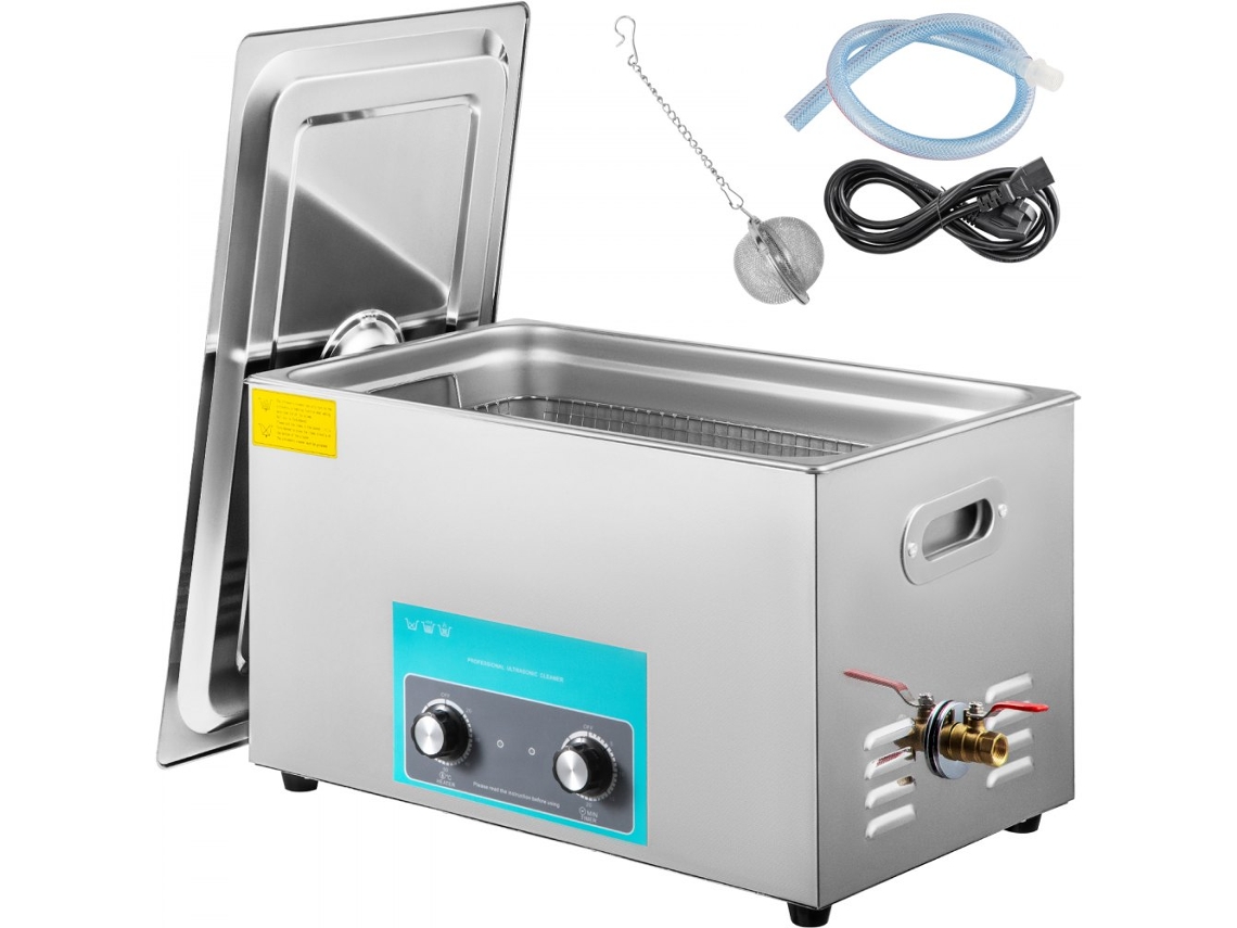 Máquina de limpieza ultrasónica digital Tekmaquinas de 30L con calefacción, temporizador y cesta para joyería
