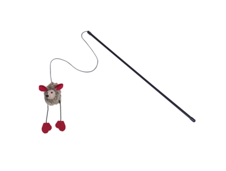Caña de pescar para gatos con ratón sonoro de peluche NOBBY PET