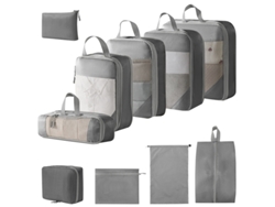 EIFSON - Juego de 10 bolsas organizadoras para bolsos (gris)