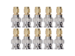 10 Unidades De Adaptadores De Conector Convertidor Sma Macho A Bnc Macho Para Cable Coaxial Rf De 50 Ω Ofc Para Gps, Wifi Y Radio