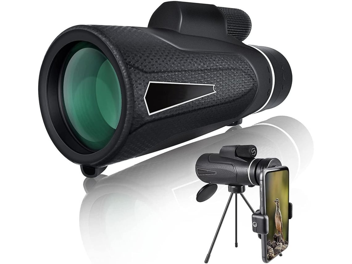 Telescopio monocular para adultos, 12 x 50, HD, con trípode portátil FMC Bak4, para caza y senderismo.