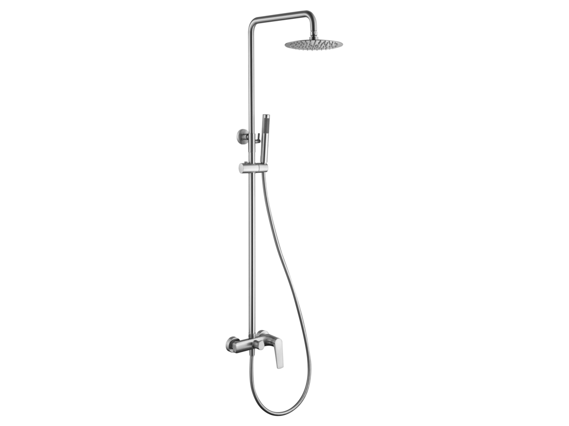 Columna de ducha monomando extensible de ACERO INOX. Color Acero cepillado MICE COLLECTION