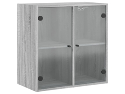 Armario de pared con puertas de cristal 68x37x68,5 cm Gris Sonoma MAISON EXCLUSIVE