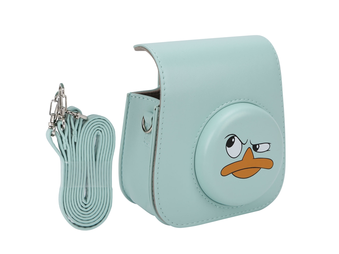 NEVEANCE Bolsa de Hombro de Cuero Sintético Anti-caídas con Diseño de Dibujos Animados para Instax Mini 11/8/9