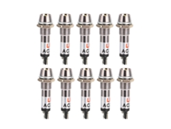 10 Bombillas Indicadoras De Acero Inoxidable De 8 Mm, 24 V Cc, Color Amarillo.