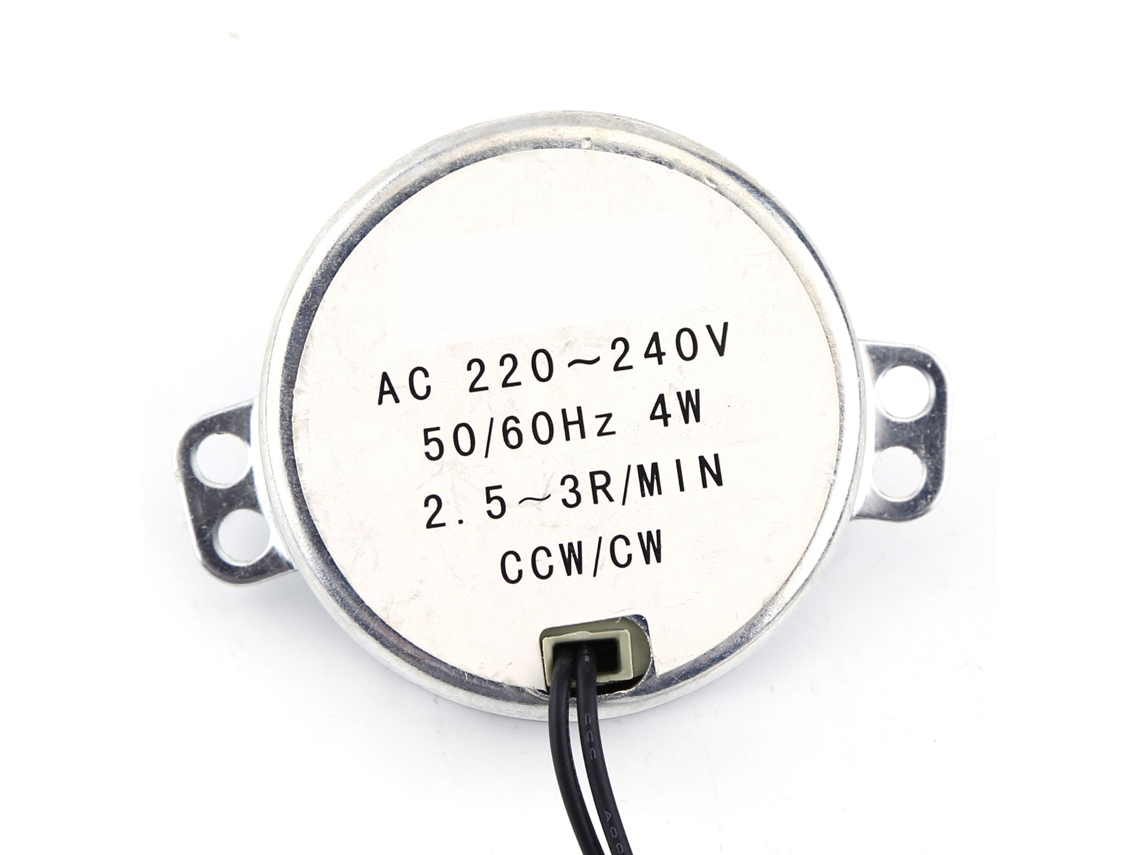 Motor Eléctrico Síncrono Con Engranajes, 220-240 V Ca, 4 W, 2,5-3 Rpm, Compacto, 7x5x4 Cm, 86 G