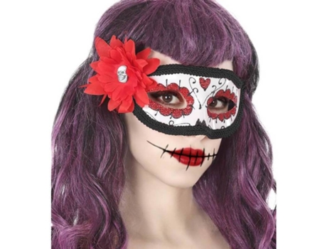Máscara DISFRAZZES Día Los Muertos Flor Roja (Talla: Talla Universal )
