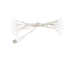 Tira De Luces Led Usb Impermeables Con Forma De Bola, Luz Blanca Cálida, 1,5 M, 10 Luces Decorativas.