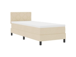 Maison Exclusive - Cama Tipo Box Spring Con Colchón Con Led Crema 80 X 200 Cm Tela