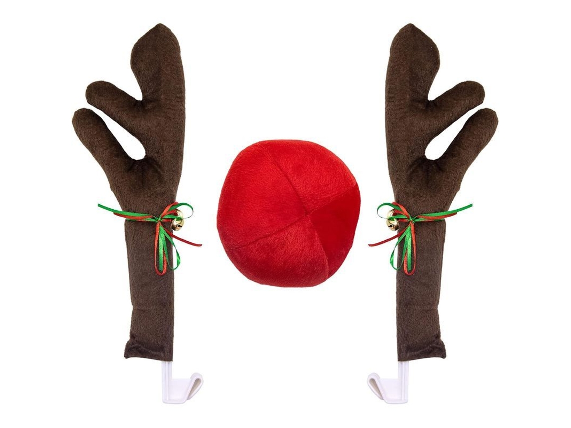 Adornos De Coche Navideños Cuernos De Renos Con Cascabeles Para Navidad
