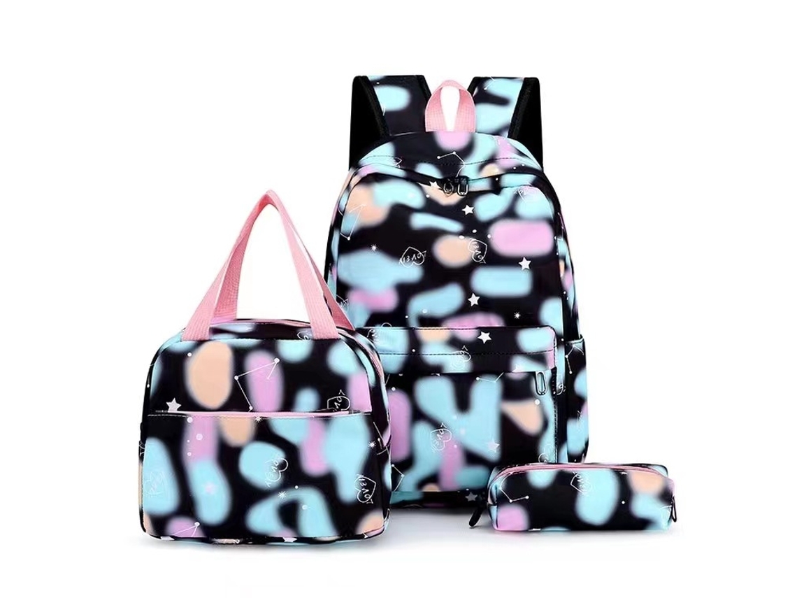 Mochila escolar de tres piezas para niños de 12 años
