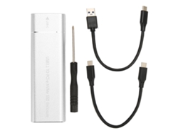 Caja Para Ssd M.2 Nvme 10gbps Usb 3.1 Tipo C Uasp Compatible Con 2230 2242 2260 2280 Plata (sin Disco Duro)