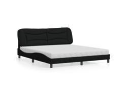 Cama Con Colchón De Tela Negro 180x200 Cm