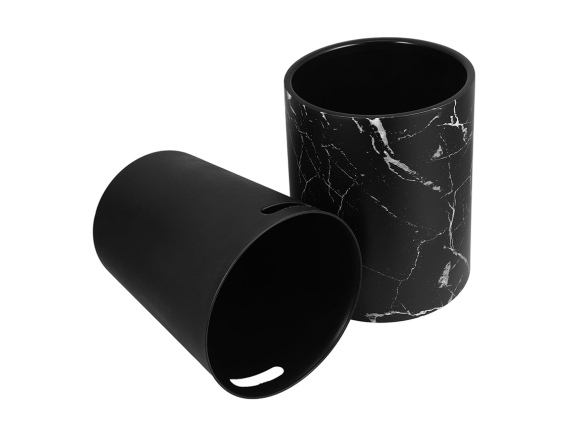 Cubo de basura Slowmoose de 15 litros con efecto mármol, sin tapa, de plástico.