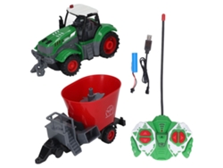 Tractor Teledirigido De 4 Canales, Vehículo Agrícola De Alta Simulación, Juguete Para Interiores Y Exteriores.