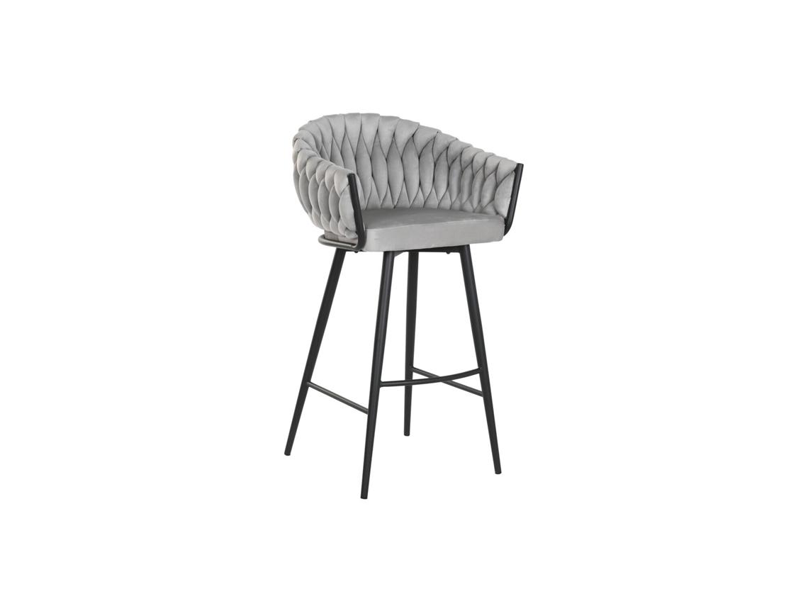 Taburete Poliester Metal Gris 58x53x101cm