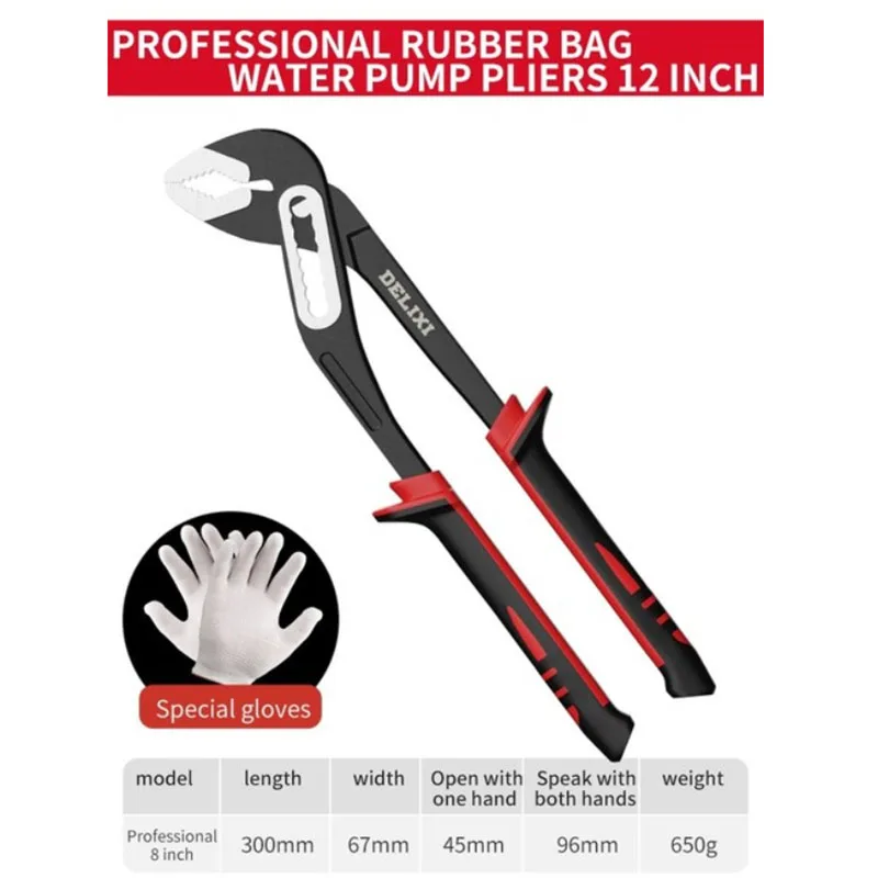 Llave para tubos ajustable (30 cm), juego de herramientas para fontaneros.