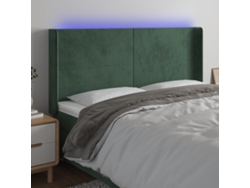 Cabecero Con Led VIDAXL Verde Terciopelo (203x16x128 cm )