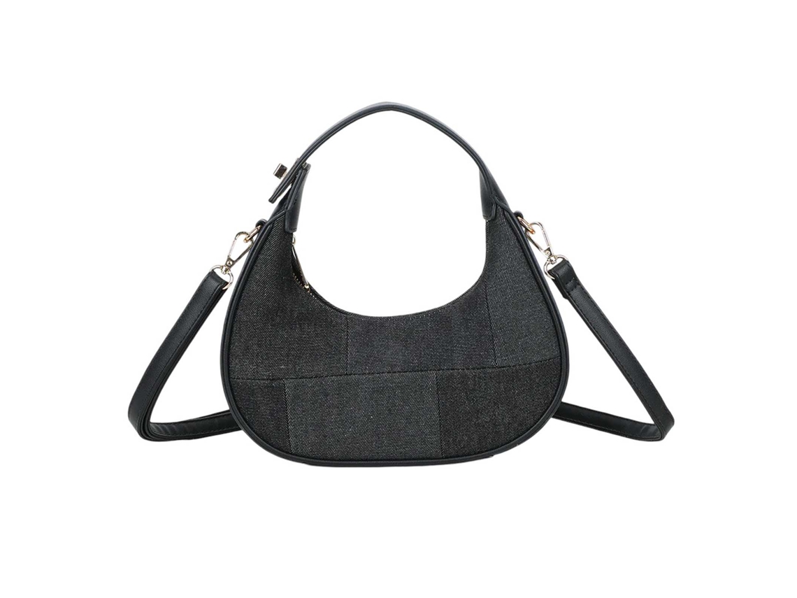 Bolso De Mano Hobo Para Mujer En Patchwork Denim Al Hombro Con Bandolera