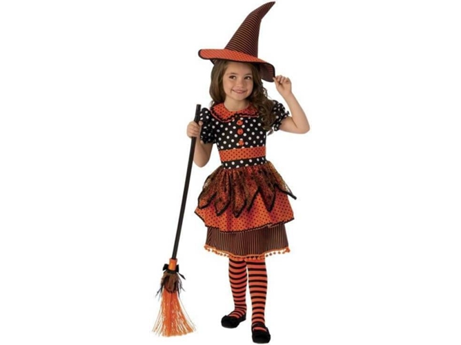 Disfraz de Niña DISFRAZZES Bruja Negro Y Naranja (Talla: 8 a 10 años)