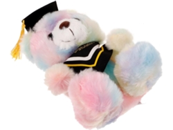 Osito de peluche decorativo para fiestas de graduación.