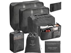 Juego de 8 bolsas organizadoras de equipaje EIFSON (negro)