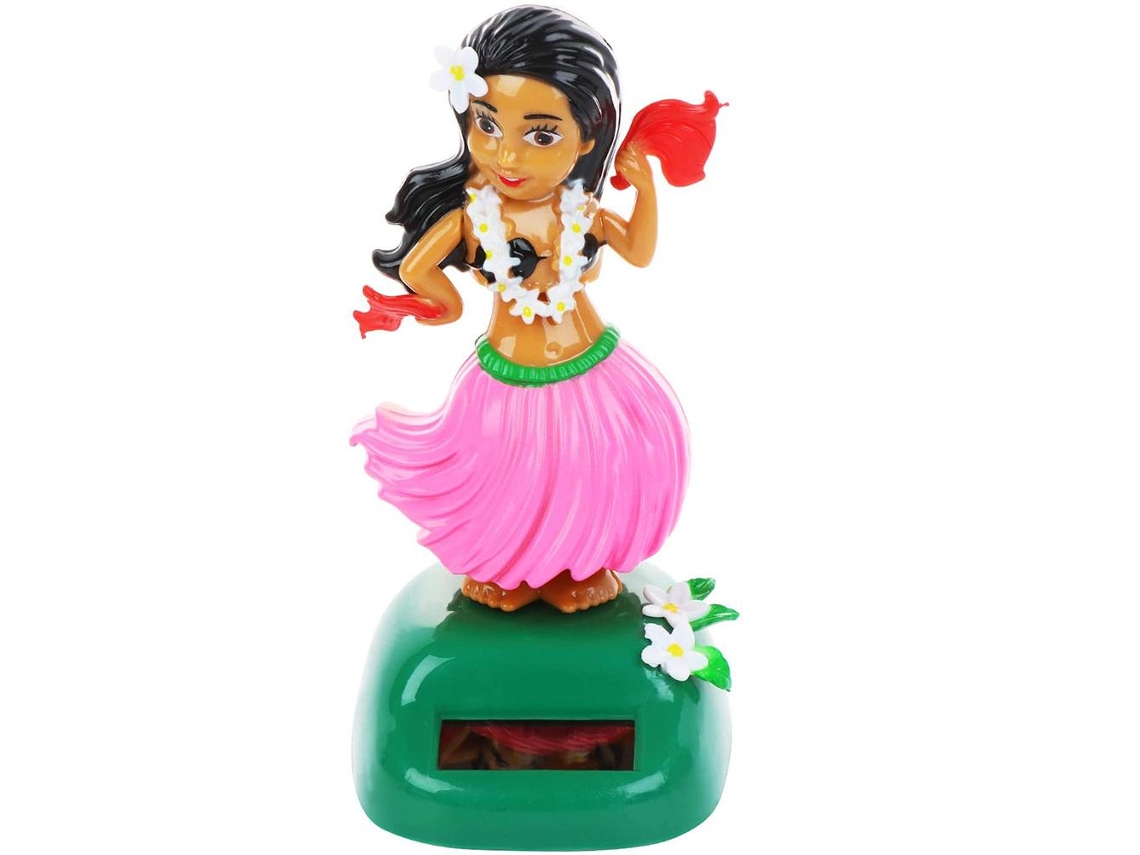 Muñeca bailarina hawaiana solar Walshlxq para salpicadero de coche, muñeca con cabeza móvil, juguete de mesa y dormitorio.