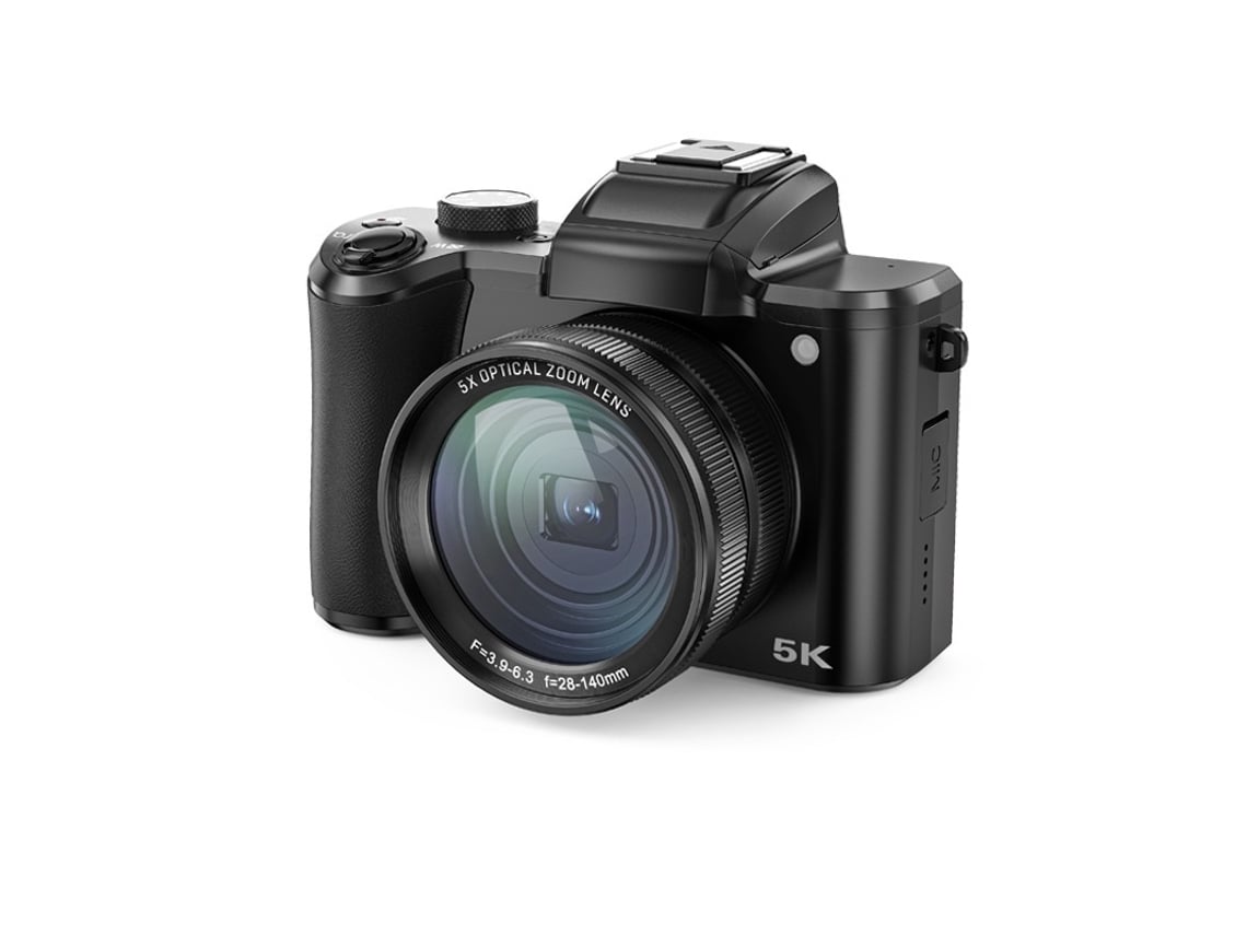 Cámara Digital 5k Para Fotografía, Cámara De Vlogging De 64 Mp Con Enfoque Automático Para Youtube Con Lentes Frontal Y Trasera (negra)