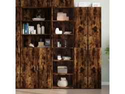 Aparador Alto Madera De Ingeniería Roble Ahumado 50x41x185 Cm