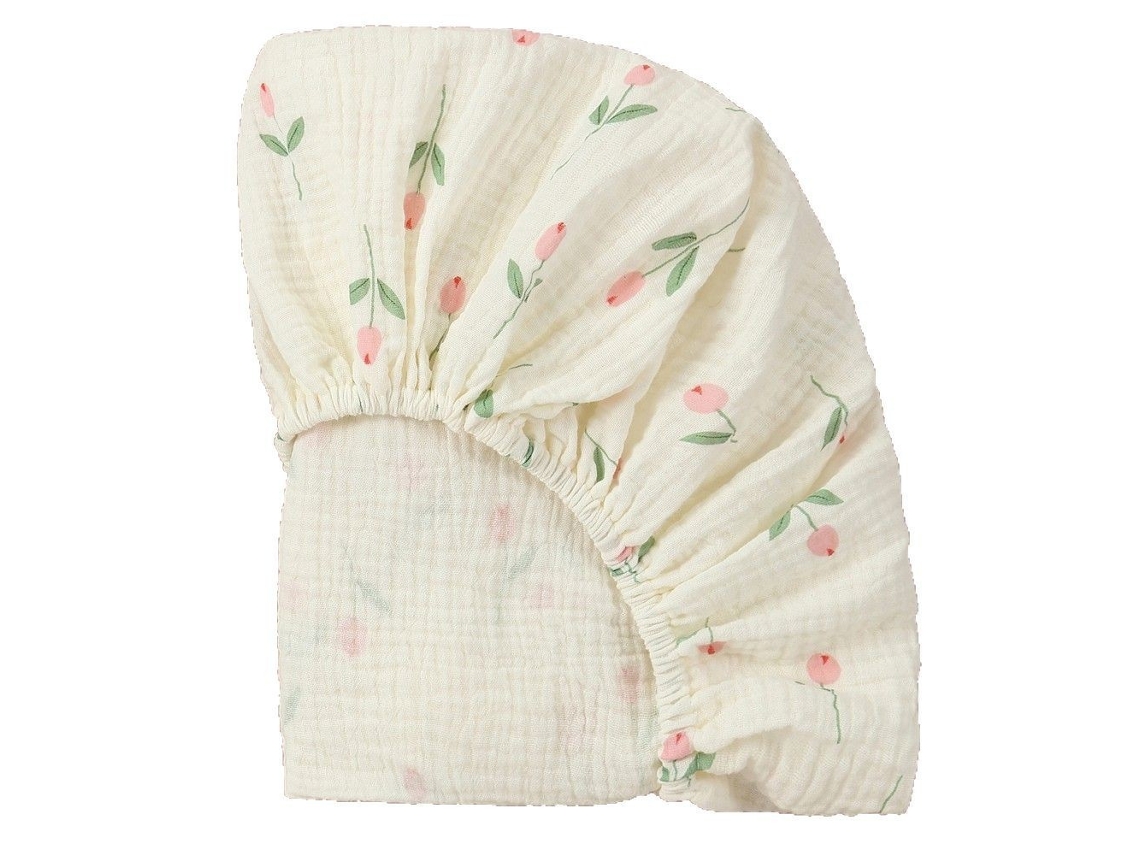 Lençóis De Berço, Protetor De Colchão Em Fibra Elástica Macia E Respirável (96x61cm - Tulipa) Spqment
