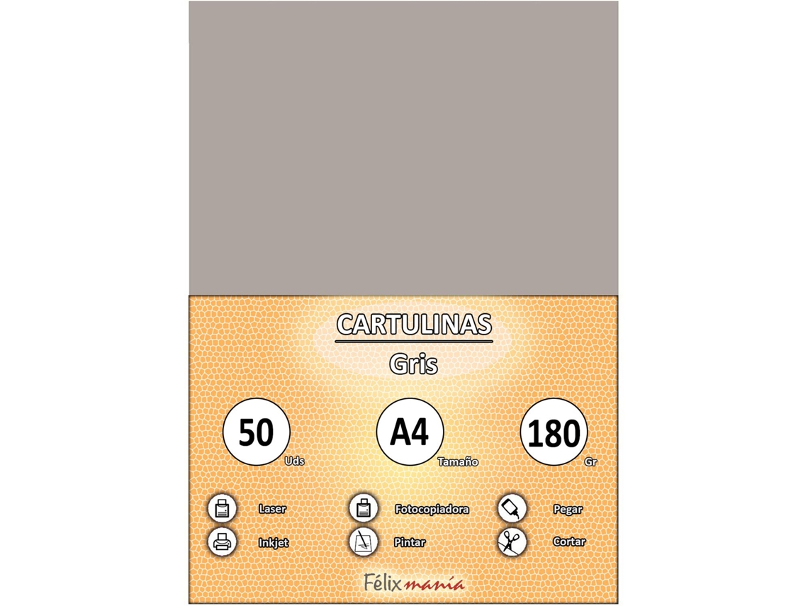 Cartón 180Gr A4 Gray 50 Hojas