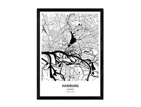 Poster NACNIC Mapa de Hamburg (A3)