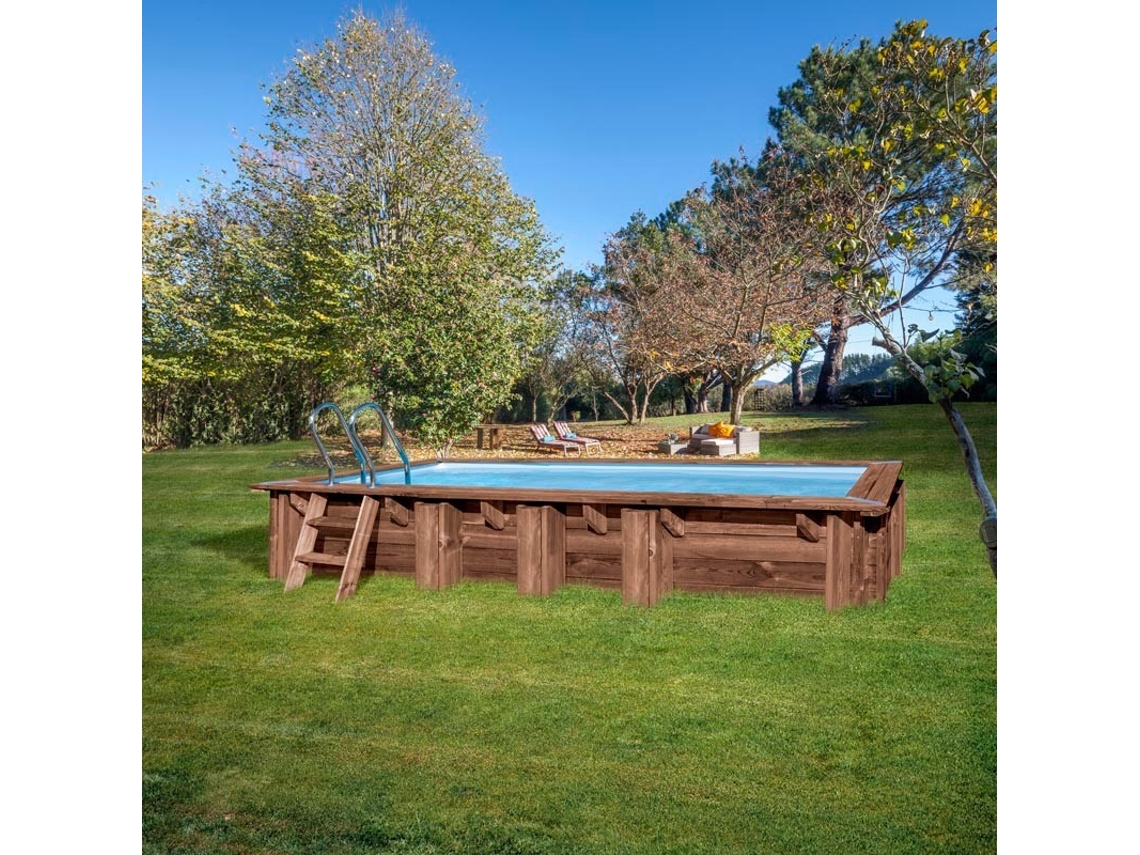 Piscina de Acero GRE Imitacion Madera Natural (618x320x130 cm)