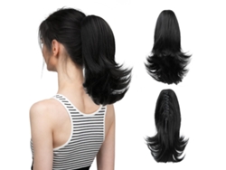 Peluca, extensión de cola de caballo con clip para mujer, microrizada (estilo 1/30 cm) Gertiz