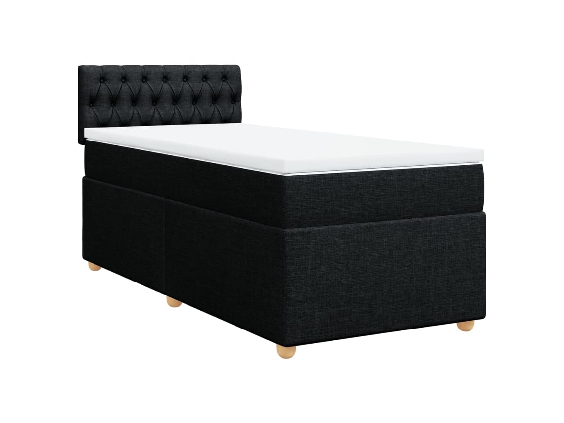 Maison Exclusive - Cama Box Spring Individual Con Colchón Tela Negro